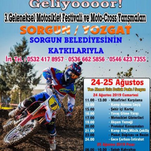 3. Geleneksel Motosiklet Festivali ve Moto-Cross Yarışmaları