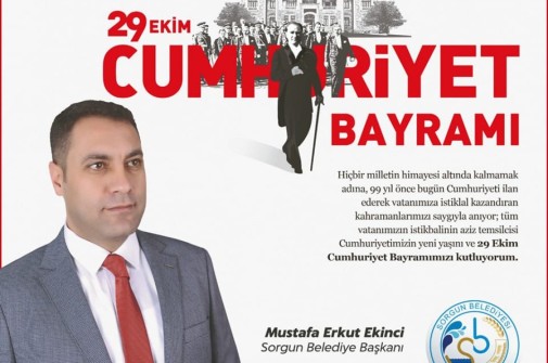 Belediye Başkanımız M. Erkut EKİNCİ'nin 29 Ekim Cumhuriyet Bayramı kutlama mesajı